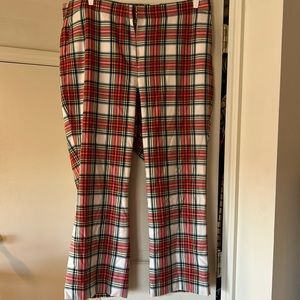 JCrew Willa Cropped Flair Stewart Plaid Wool Pants